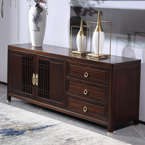 Full solid wood New Chinese TV cabinet Composition modern minimalist high-end living room Black sandalwood furniture High-style bedroom hall cabinet