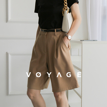 QCEO Pussy Wind Bermuda Shorts Casual High Waisted Pants Women Foreign Air Neutral Exo Slim 50% Pants Thin Summer