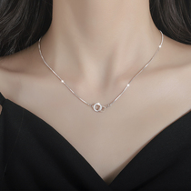 925 sterling silver necklace female choker 2021 New ins cold style simple temperament light luxury niche design sense