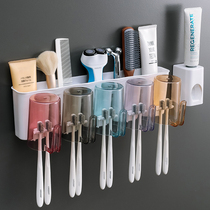 Creative Toothbrush Shelve Toothbrushing Cup Toiletries Toothbrush Holder Toilet Free of perforated wall-mounted teeth suit