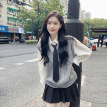 Salt department wear milk department light cooked college style pleated skirt dress dress JK uniform set early spring and autumn winter