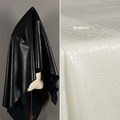 taobao agent Black and white crazy crocodile leather-soft artificial leather special texture leather clothing revolutionary designer fabric