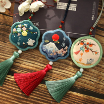  Handmade diy embroidery Chinese style purse Peace and happiness sachet pendant Heart birthday gift for boyfriend
