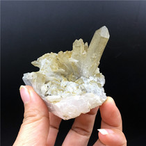 Natural Inner Mongolia brown crystal raw stone mineral crystal teaching specimen strange stone ornamental stone a thousand years]