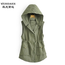 2020 France single foreign single tail goods clearance womens clothing export cut standard cabbage price large pocket hooded vest jacket
