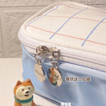 Boys Department Japan KOKUYO National Reputation Pen Bag Expandable Open Double Chase Star Girl Pen Bag Light Color Cookies Pen Bag New Polenta impression Large capacity Student Double Stationery Containing box