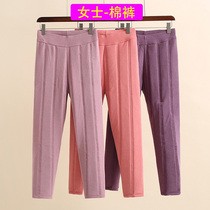 Middle-aged and elderly winter clothes home cotton pants female grandmother wear warm pants high waist loose mother solid color straight pants thickened