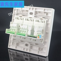 Type 86 2 phones 1 computer socket wall panel card cable type Internet phone combination wall socket