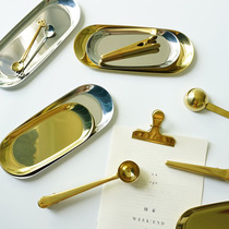 European stainless steel jewelry plate Gold storage plate Towel debris plate Dovetail clip Sealing clip Coffee measuring spoon