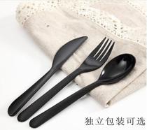 Thickened disposable fork spoon Western tableware disposable fruit fork spoon plastic fork separate packaging 100