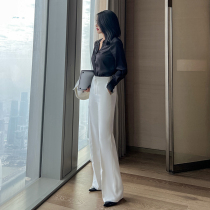 White pants children small sub high waist display slim fit this years popular Western pants winter pituitary feeling superior straight drum Western pants