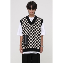 Limited vest for autumn MASONPRINCE checkerboard yyyds micro-velvet texture for autumn