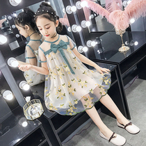 Korean girl dress Summer dress Childrens puff yarn princess dress Foreign style big boy net red little girl summer skirt