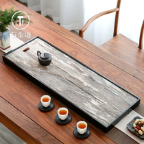 Natural whole wood fossil tea plate household large stone plate Tea Sea drainage wood grain Stone tea tray office Stone tea table