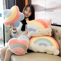 Rainbow pillow star cushion living room sofa pillow office nap pillow car cushion is girl heart