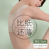 Vest-style bra womens large breasts for small breasts without steel ring Summer thin bra No-marks bra-free back underwear new 2022