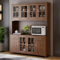 New Chinese sideboard wine cabinet integrated wall non-full solid wood kitchen cupboard modern Chinese living room lockers