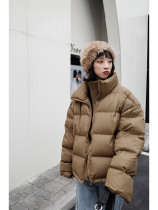 Woodman original brown short down jacket 2020 new girl temperament solid white duck down jacket