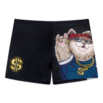 Swimming trunks mens swimsuit three-point training professional anti-embarrassing Tide brand flat corner hot spring pants boxer shorts fashion