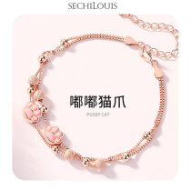 Cat claw bracelet female summer sterling silver simple light luxury niche design sense girlfriends first jewelry gift to give girlfriend lettering