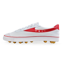 Qingdao double star double star canvas white football shoes double star big white foot classic old beef tendon football shoes