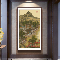Spring cross stitch Yongzheng December July 2021 new thread embroidery vertical version Living room study Palace Museum passed down famous paintings