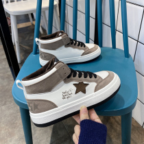 Autumn and winter 2021 New plus velvet thickened Sports small white shoes womens shoes Korean student winter shoes high top two cotton shoes