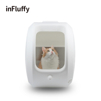 inFluffy-Semi-automatic cat litter bowl Semi-closed automatic cat toilet Cat litter automatic Japanese-style cat litter bowl