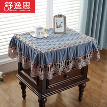 European bedside table cloth bedside table cover multi-purpose scarf bedroom dirt-resistant simple modern fabric lace dust cover