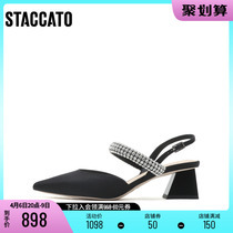 Thagatu 2022 Summer new temperament commuter Baotou sandal coarse heel sandal womens shoes 9PV77AH2
