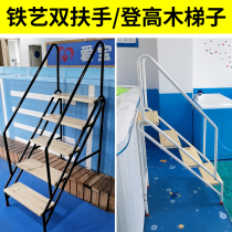 Solid wood Home Indoor plus thick swimming pool terraces Easy Balcony Flower Racks 45 Step Folding Climbing Stairs Ladder