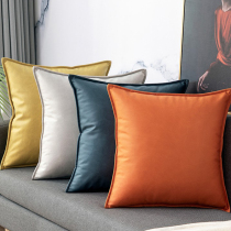 Technology cloth pillow light luxury living room sofa high-grade leather pillow case Modern cushion waist pillow orange simple Nordic