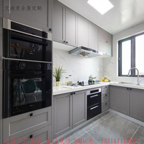 Factory whole house custom design custom-made whole Cabinet white gray open simple modern kitchen decoration stove
