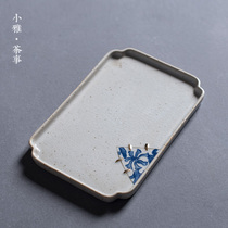 Xiaoya antique gold blue and white dry bubble plate retro small tea plate ceramic kung fu tea ceremony zero with tea tea cup holder