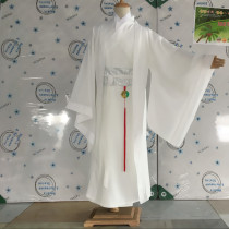 Han and Tang ancient costumes Hanfu male fairy air sleeved man ancient style handsome boy photo swordsman handed swordsman cross-collar robe big cloak White