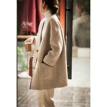 DYA461763VG] Free Experience Fancy Cloud Special Yarn One Hand Long Wool Profile Coat
