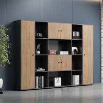 Office filing cabinet wooden office cabinet boss background floor-standing partition hanging clothes data rack storage bookcase