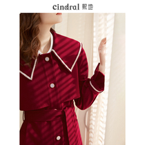 Hedy womens 2021 new autumn red windbreaker womens long style popular small coat coat coat