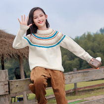 Girls autumn and winter sweaters 2021 new foreign-style children childrens spring and autumn girls bottoming knitwear coat tide
