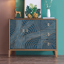 Home entrance cabinet Light luxury style living room American solid wood partition cabinet door against the wall household shoe cabinet one-in-one entry door