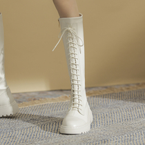 Helen Pavilion White Boots 2022 New Long Drum Boots Woman Summer Thin boots Martin boots High cylinder Cavaliers boots