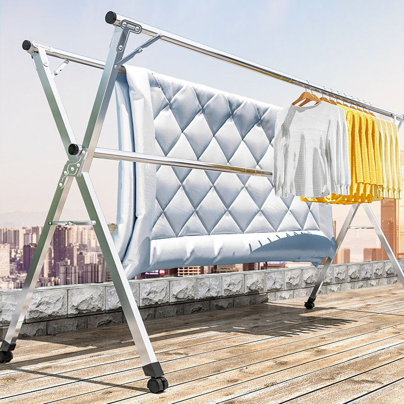 Jia helper clothes rack floor folding indoor home balcony outdoor bedroom cool telescopic rod sunbathing quilt artifacts