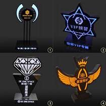 Bar led light card creative black card director reserved light card VIP reservation reserved card holder reservation table lamp