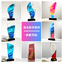 Large crystal trophy custom creative color medals free lettering champion honor award Cup medals customized