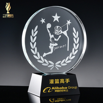 Basketball Football Tennis Badminton Sports Competition Crystal Trophy Medal MVP Customized School Games Champion