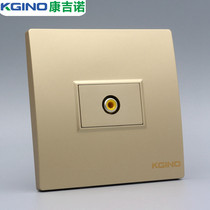 86 type champagne color video wall plug gold single hole solder-free AV panel screw screw pressure line Lotus video panel