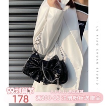 Road boat original bow love chain underarm bag female 2021 New Tide Y2k hot girl portable cross bag