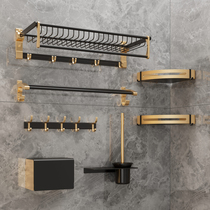 Towel rack Light luxury wind bath towel bathroom shelf wall-mounted toilet clothes shelf free of punching Net Red