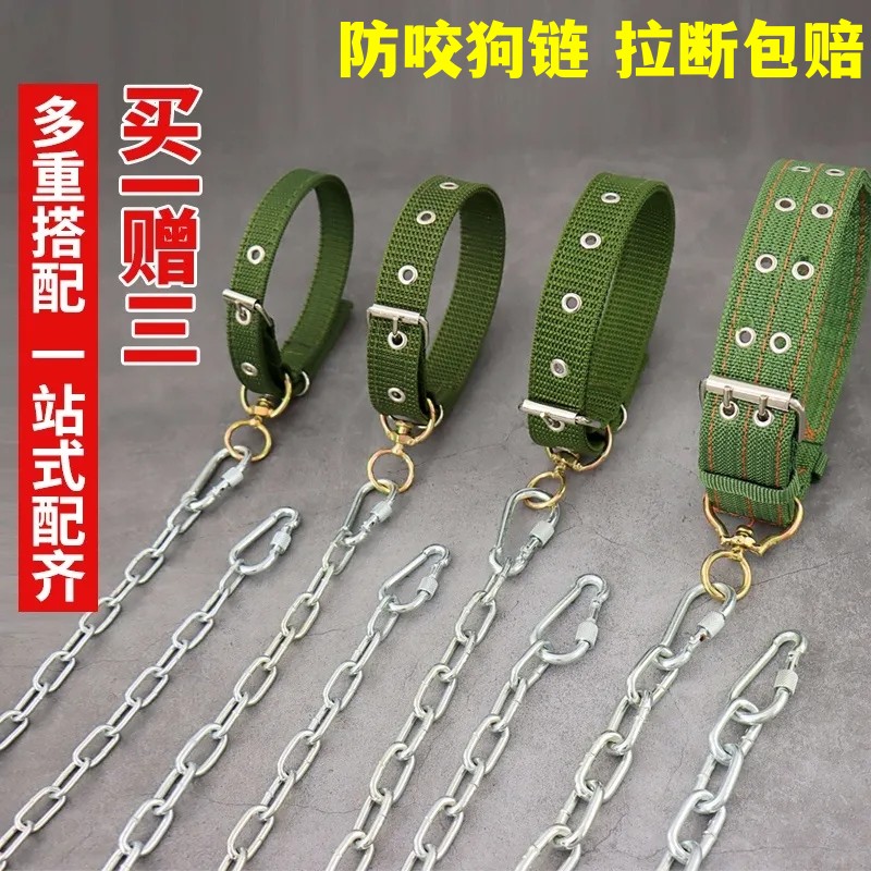 Dog chain, traction rope, anti bite iron chain, large dog dog collar, walking dog rope, small Koki Golden haired German terrier