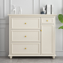 American solid wood shoe cabinet tipping bucket ultra-thin home door large capacity simple modern foyer integrated home storage cabinet